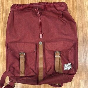 Herschel Red Backpack with Brown Accents
